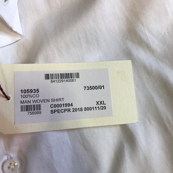 Luciano Barbera White XXL Shirt Made in ITALY New! - Picture 3 of 6